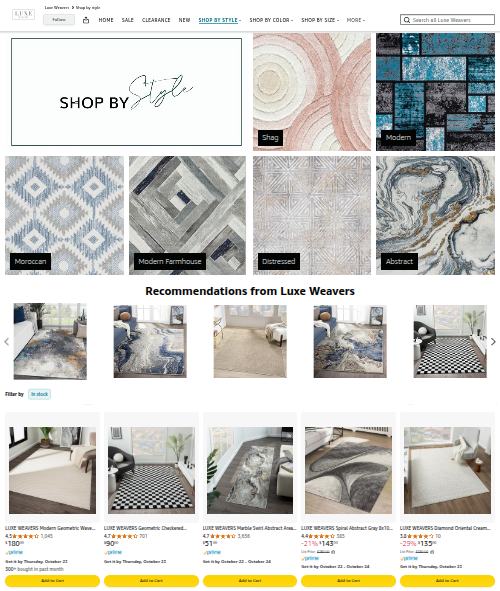 Amazon category page