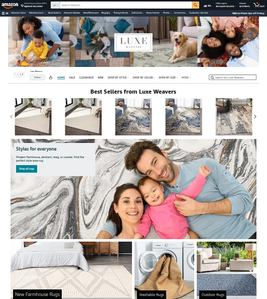 luxe weavers Amazon home pagepng